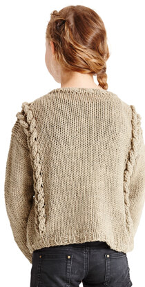 Children's Sweater with Braided Cables in BC Garn Semilla Grosso - 5104BC - Downloadable PDF