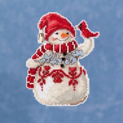 Mill Hill JimShore Pint Size Christmas - Snowman With Cardinal - 4inx5in