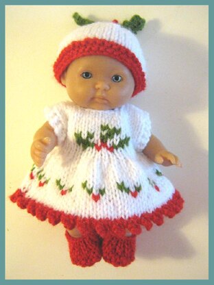 5" Berenguer Dolls Clothes Pattern Holly Dress