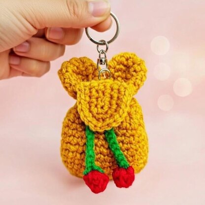 Crochet Mini Backpack Keychain Pattern PDF – Bag Charm DIY – Easy Crochet Keyring
