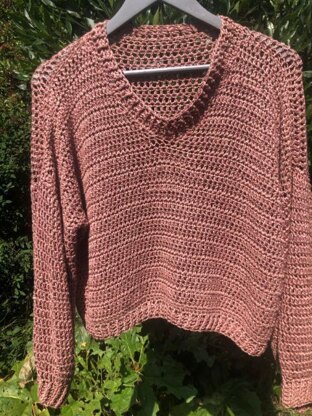 Easy Summer/Autumn Crochet Sweater Pattern, Cropped Crochet Sweater