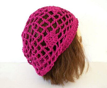 Fishnet, Diamonds, and Flower Lace Slouch Hat