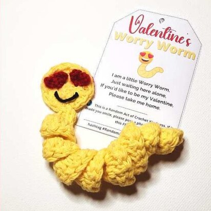 Valentine's Worry Worm Crochet Pattern