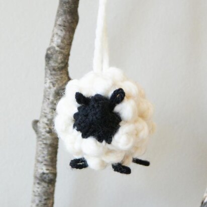 Chunky Knit Sheep Toy Ornaments, 2 sizes (approx. 3" and 5") - knitting pattern