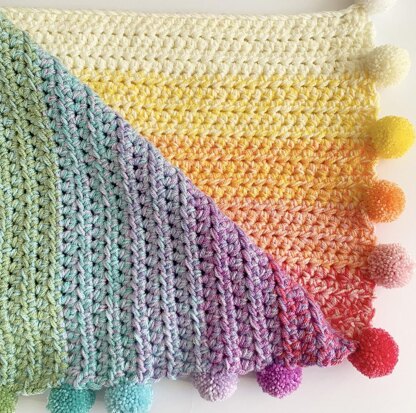 Little Gems Rainbow Pom Blanket