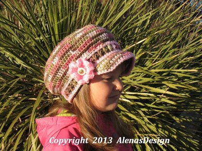 Newsboy Hat - Pink CAMO - Visor Slouchy Hat