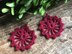 112. Burgundy round earrings