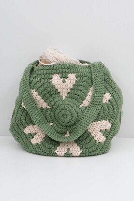 Heart Mosaic Crochet Bag