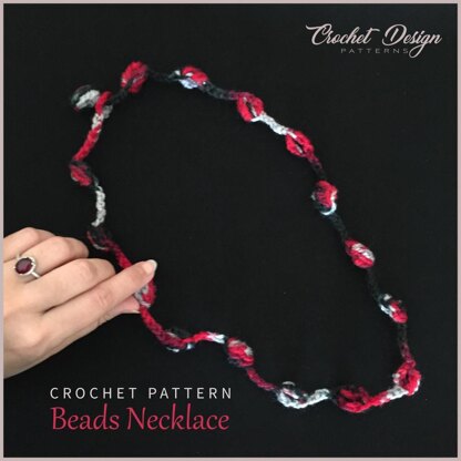 Beads necklace crochet pattern - bobble  necklace