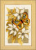 Vervaco Butterfly On Flowers Cross Stitch Kit - 8 x 12 cm
