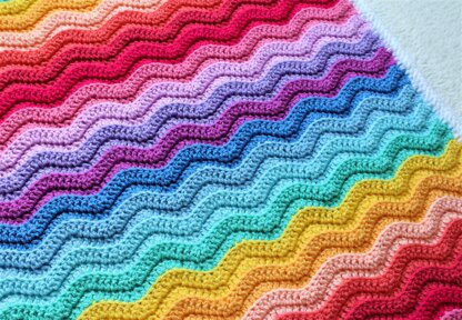 Chunky Rainbow Ripple Baby Blanket