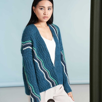 Lines Cardigan in Rowan Kidsilk Haze & Felted Tweed - ZB301-00008-DEP - Downloadable PDF