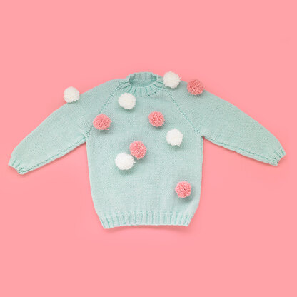 Jingle Pom Jumper - Free Knitting Pattern in Paintbox Yarns Baby DK