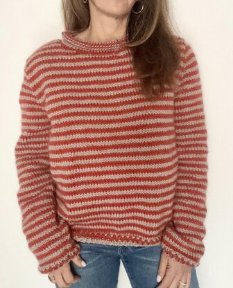 Skinny Stripe Roll Neck