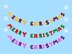 Crochet banner. Merry Christmas. Crochet letters and snowflakes. Festive wall decoration. Xmas garland