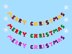 Crochet banner. Merry Christmas. Crochet letters and snowflakes. Festive wall decoration. Xmas garland