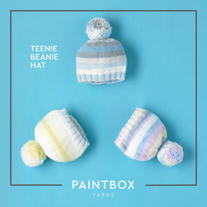 Teenie Beanie Hat - Free Knitting Pattern For Babies in Paintbox Yarns Baby DK Prints by Paintbox Yarns