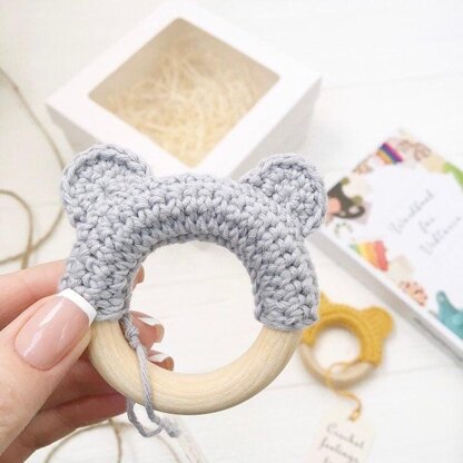 Bunny ears and Bear ears crochet baby teether pattern