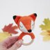 Crochet fox pattern rattle toy Amigurumi pattern baby teether