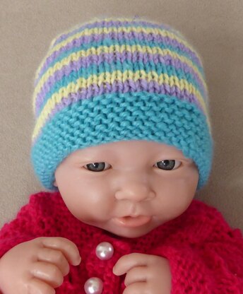 Lucy - prem baby striped hat