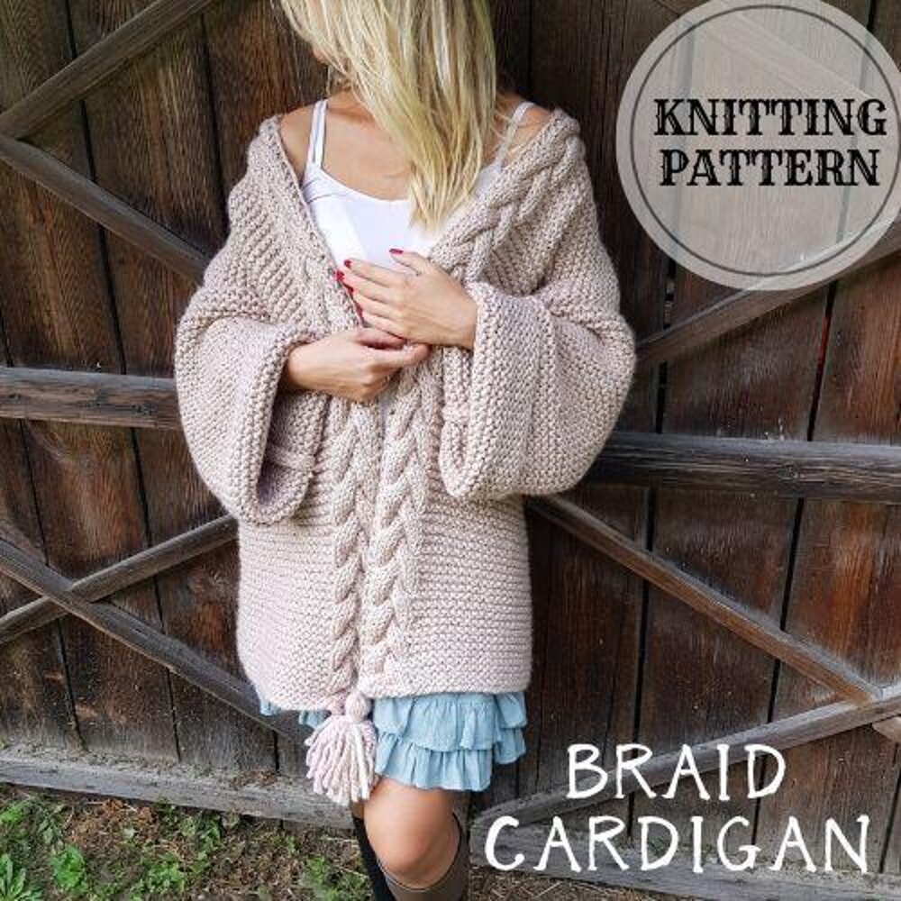 Braid Cardigan Knitting pattern by Bummbul | LoveCrafts braid-cardigan-knitting-pattern-by-bummbul-lovecrafts