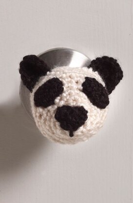 Panda Doorknob Cozy in Red Heart Soft Solids - LW4177