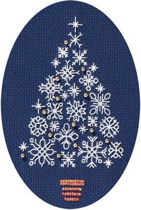 Derwentwater Designs Snowflake Tree Card Cross Stitch Kit - 12.5cm x 18cm