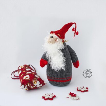 Santa doll knitted flat