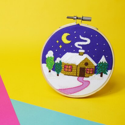 The Make Arcade Winter Cottage Embroidery Kit