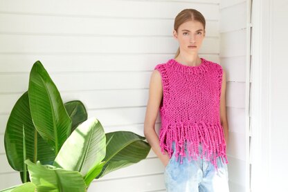 Loopy Mango Big Cotton Tank Top with Fringe