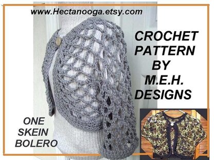 134 OPEN WEAVE SHRUG, crochet pattern