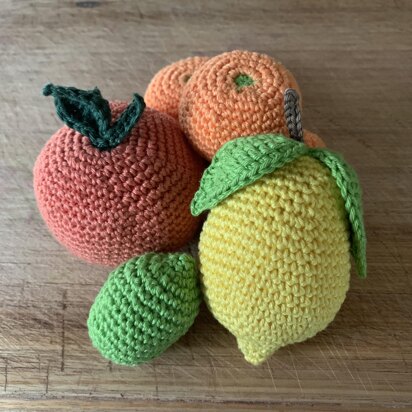 Crochet Citrus Patterns - Lemon Orange Lime Mandarin