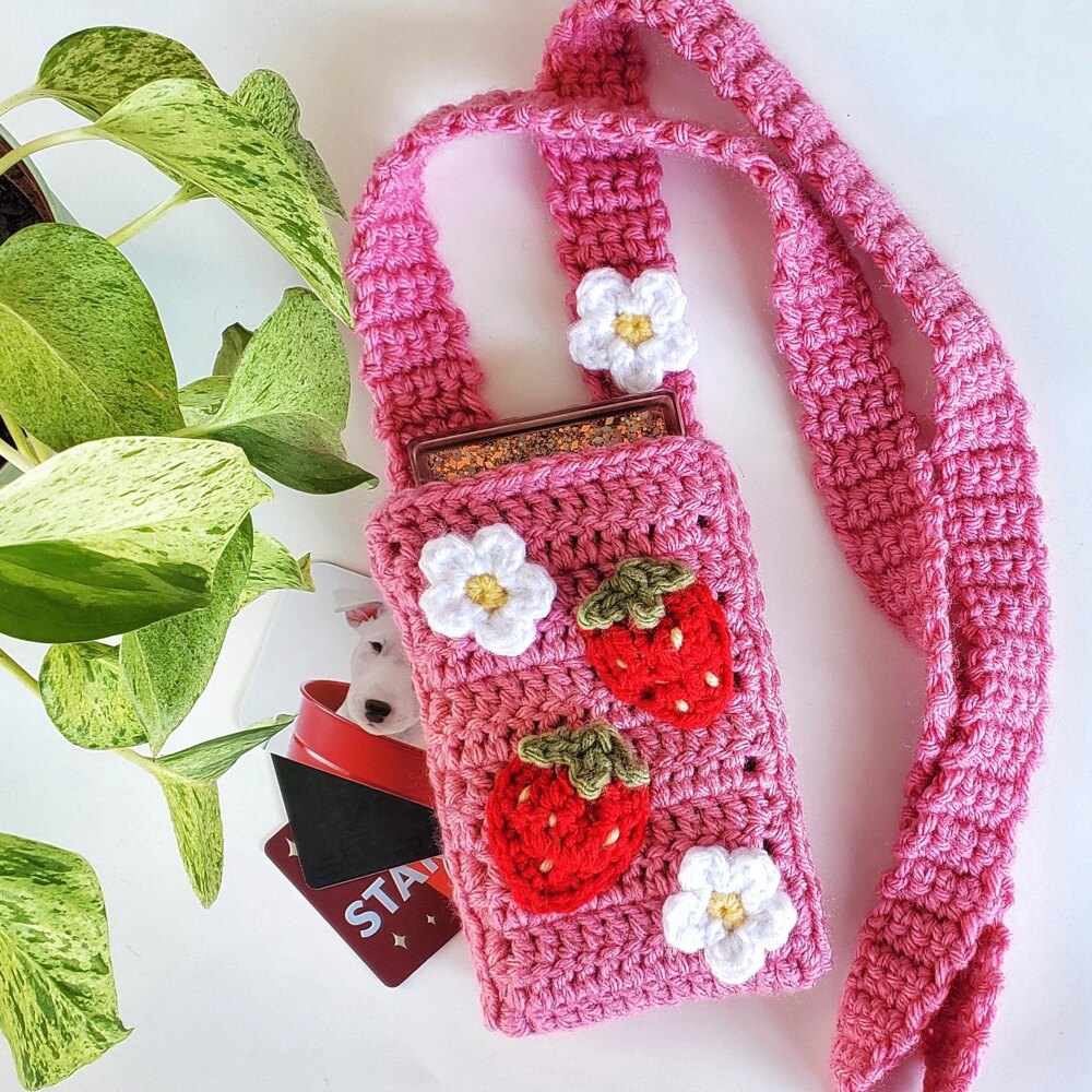 Crochet Phone Bag Pattern PDF Crochet Phone Bag With Pocket Pattern  Handmade Phone Bag Phone Pouch - Etsy Finland