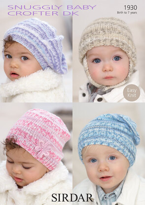 Baby's and Child's Hats in Sirdar Snuggly Baby Crofter DK - 1930 - Downloadable PDF
