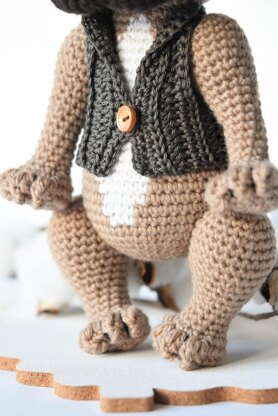 Crochet doll vest Ralph