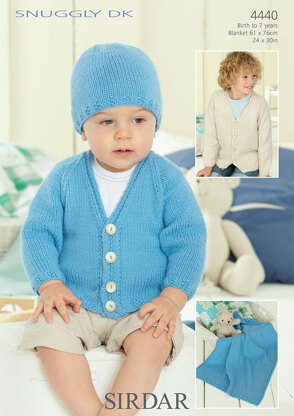 Boy's Cardigan, Hat and Blanket in Sirdar Snuggly DK - 4440 - Downloadable PDF