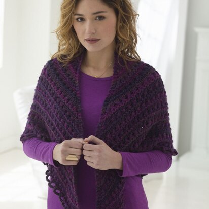 Chianti Shawl in Lion Brand Tweed Stripes - L0364