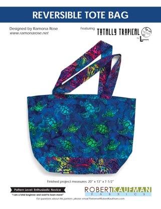 Robert Kaufman Revesible Tote Bag - Downloadable PDF | LoveCrafts