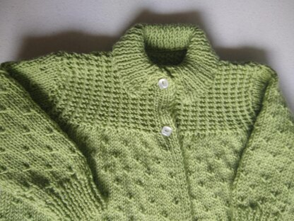 Baby Jacket with Collar (Tunisian Ribbing Yoke)