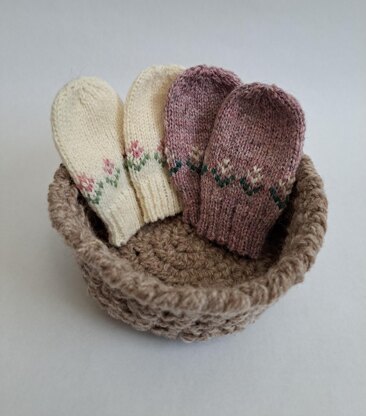 Flower Baby Mitts