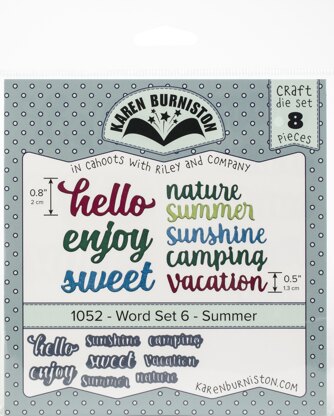 KB Riley Karen Burniston Dies - Word Set 6-Summer .5" To .8"
