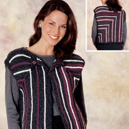 Mitered Vest Knit in Lion Brand Wool-Ease Chunky - 1197A - knitting pattern