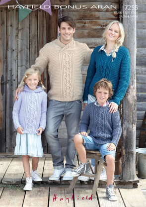 Knitted Sweaters in Hayfield Bonus Aran with Wool - 7255 - Downloadable PDF