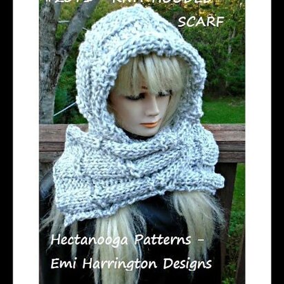 Knitting Pattern Bravo Hooded Scarf 