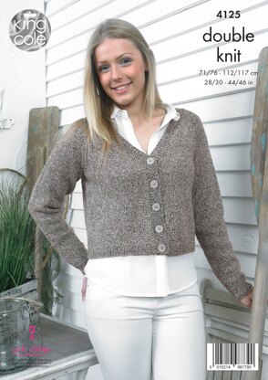 Cropped Raglan Cardigans in King Cole Authentic DK - 4125 - Downloadable PDF