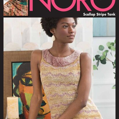 Scallop Stripe Tank in Noro Kumo - 14874 - Downloadable PDF