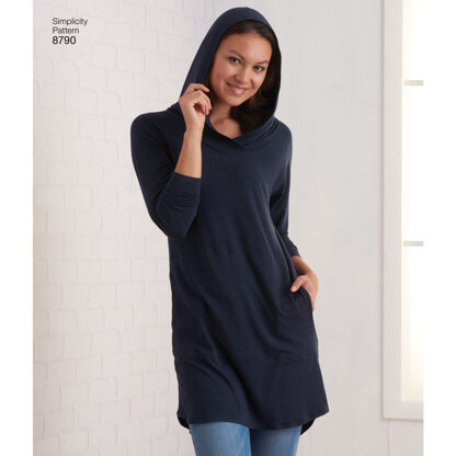 Simplicity 8790 Misses Knit Dresses and Tunics - Paper Pattern, Size A (XS-S-M-L-XL)