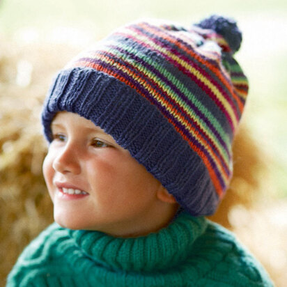 Striped Hat in Schachenmayr Universa - S6909 - Downloadable PDF