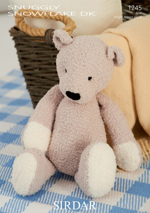 Bear Toy in Sirdar Snuggly Snowflake DK and Hayfield Bonus DK - 1245 - Downloadable PDF