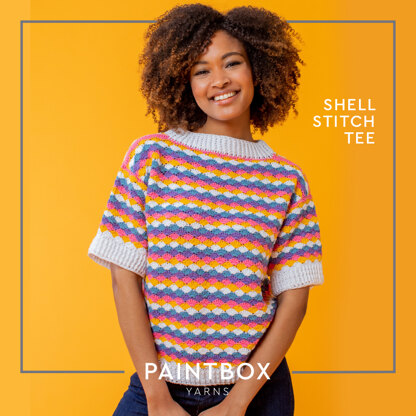 Shell Stitch Tee - Free Top Crochet Pattern for Women in Paintbox Yarns Cotton DK